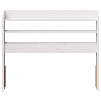 Headboard with Shelves White 100 cm Solid Wood Pine