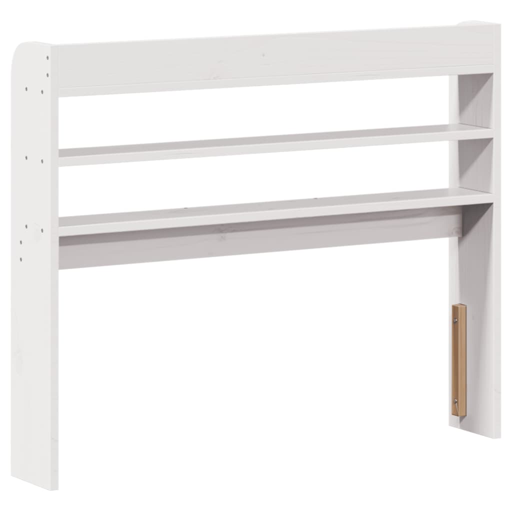 Headboard with Shelves White 75 cm Solid Wood Pine