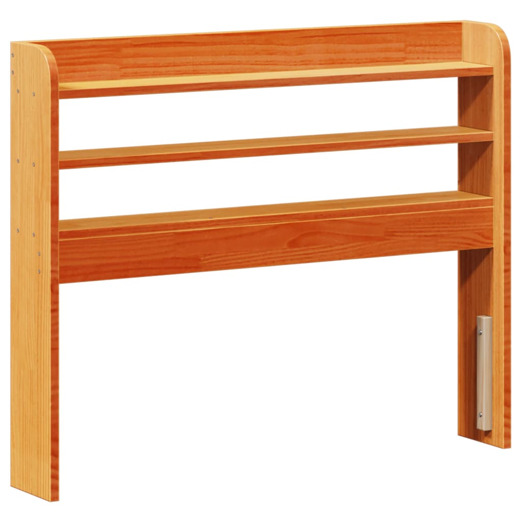 Headboard with Shelves Wax Brown 75 cm Solid Wood Pine