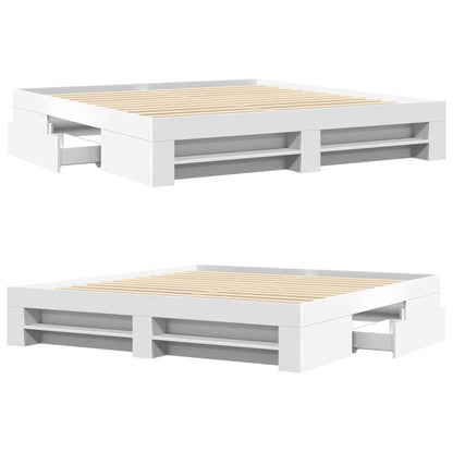 Bed Frame without Mattress White 180x200 cm Super King Engineered Wood