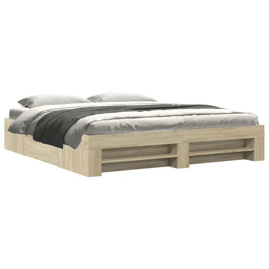 Bed Frame without Mattress Sonoma Oak 180x200 cm Super King Engineered Wood