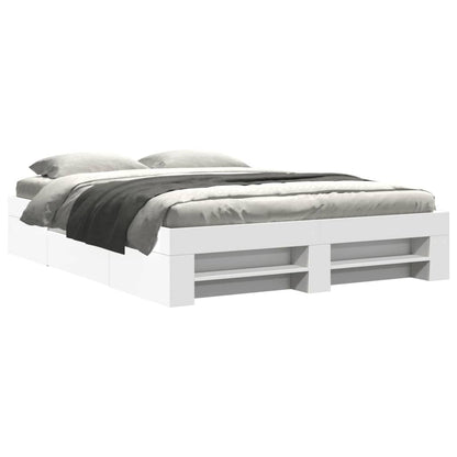 Bed Frame without Mattress White 160x200 cm Engineered Wood