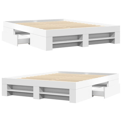 Bed Frame without Mattress White 160x200 cm Engineered Wood
