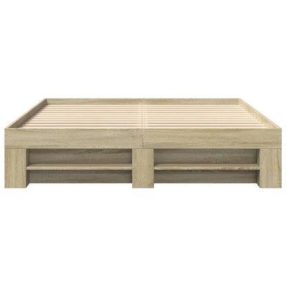 Bed Frame without Mattress Sonoma Oak 160x200 cm Engineered Wood