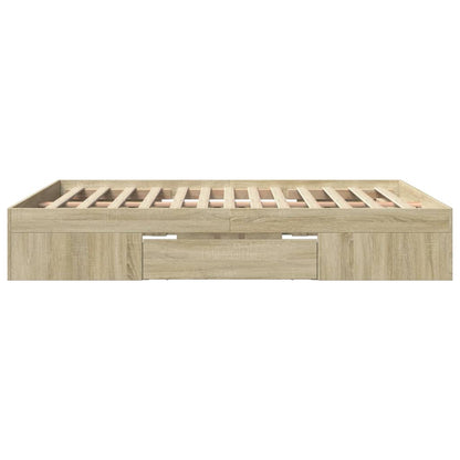 Bed Frame without Mattress Sonoma Oak 160x200 cm Engineered Wood