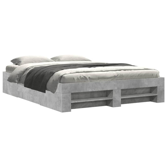 Bed Frame without Mattress Concrete Grey 150x200cm Engineered Wood