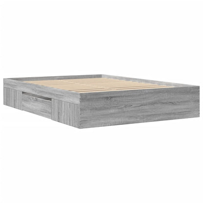 Bed Frame without Mattress Grey Sonoma 140x200 cm Engineered Wood