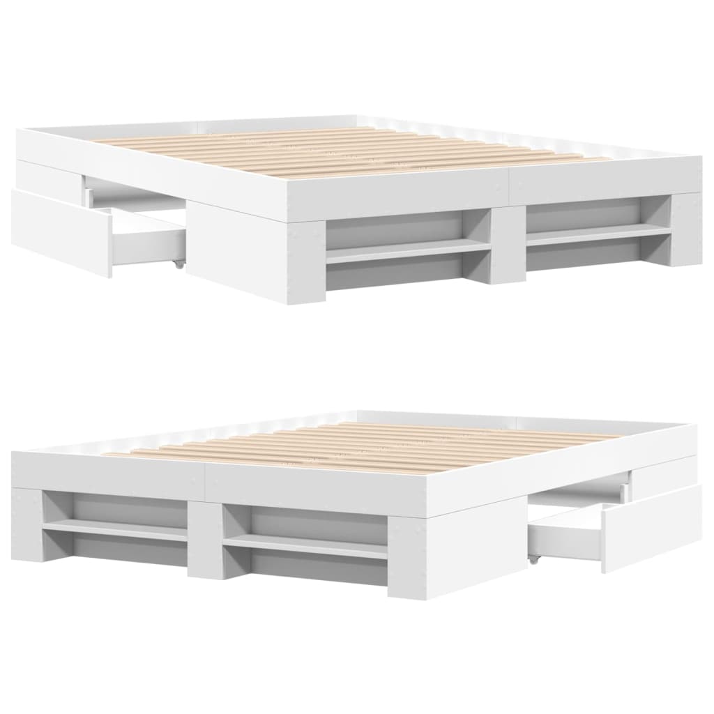 Bed Frame without Mattress White 120x200 cm Engineered Wood
