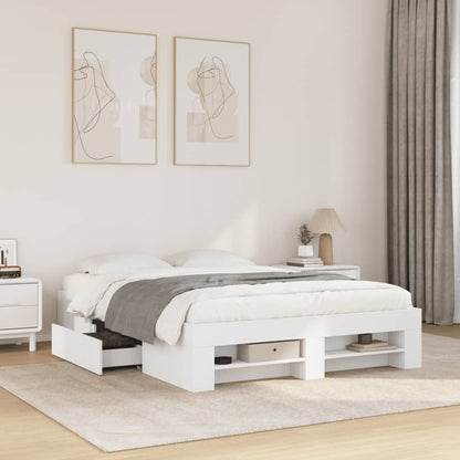 Bed Frame without Mattress White 120x200 cm Engineered Wood