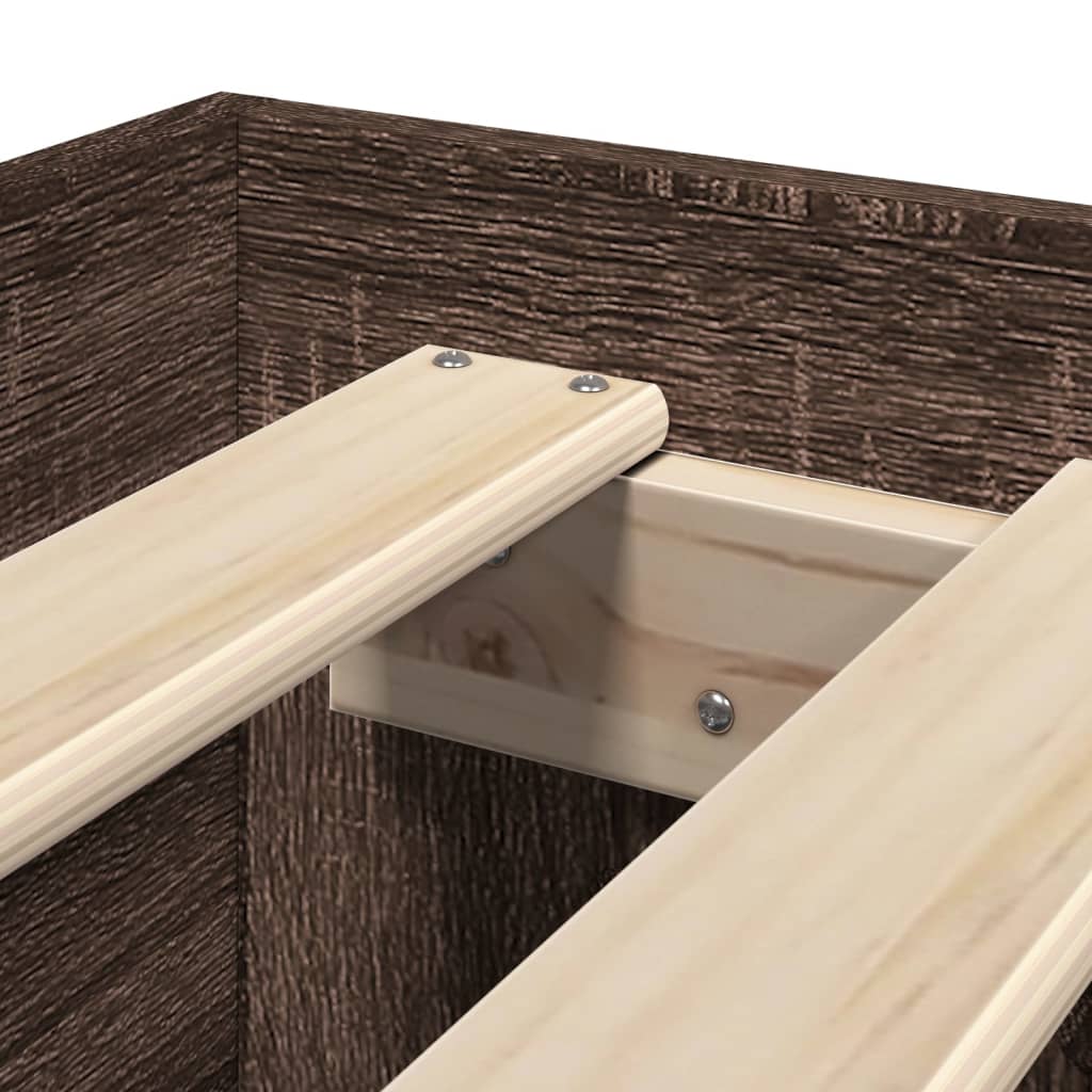 Bed Frame without Mattress Brown Oak 100x200 cm Engineered Wood