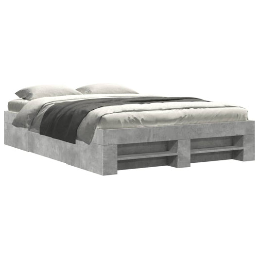 Bed Frame without Mattress Concrete Grey 135x190cm Engineered Wood