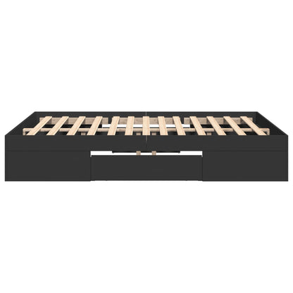 Bed Frame without Mattress Black 120x190 cm Small Double Engineered Wood