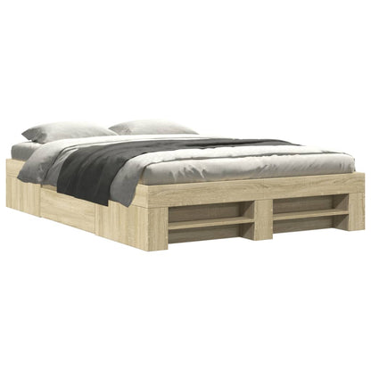 Bed Frame without Mattress Sonoma Oak 120x190 cm Small Double Engineered Wood