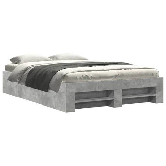 Bed Frame without Mattress Concrete Grey 120x190cm Engineered Wood