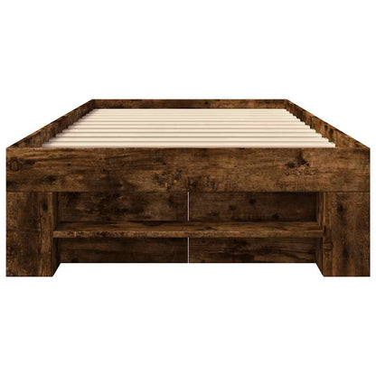 Bed Frame without Mattress Smoked Oak 90x190 cm Single Engineered Wood