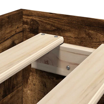 Bed Frame without Mattress Smoked Oak 90x190 cm Single Engineered Wood