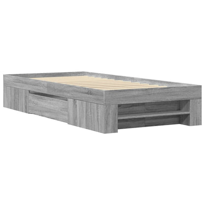 Bed Frame without Mattress Grey Sonoma 90x190 cm Single Engineered Wood