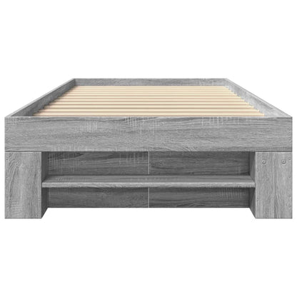Bed Frame without Mattress Grey Sonoma 90x190 cm Single Engineered Wood