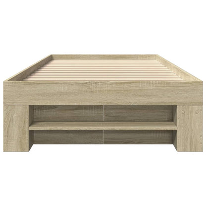 Bed Frame without Mattress Sonoma Oak 75x190 cm Small Single Engineered Wood
