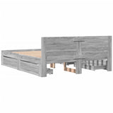 Bed Frame with Headboard Grey Sonoma 150x200 cm King Size Engineered Wood