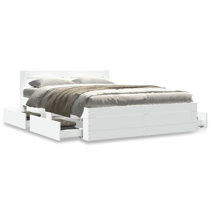 Bed Frame with Headboard without Mattress White 120x200 cm