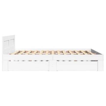 Bed Frame with Headboard without Mattress White 120x200 cm