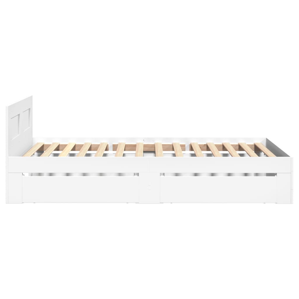 Bed Frame with Headboard without Mattress White 100x200 cm