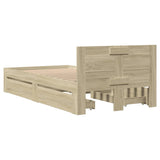 Bed Frame with Headboard Sonoma Oak 90x200 cm Engineered Wood