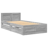 Bed Frame with Headboard Grey Sonoma 90x200 cm Engineered Wood