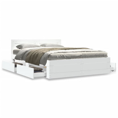 Bed Frame with Headboard without Mattress White 120x190 cm Small Double