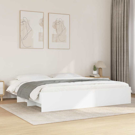 Bed Frame without Mattress White 200x200 cm Engineered Wood