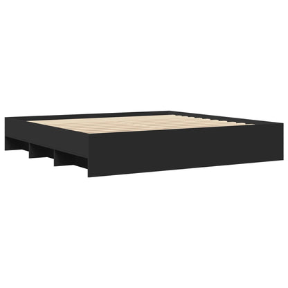 Bed Frame | Black | Engineered wood | Double Bed | Bed Frame