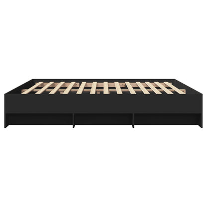 Bed Frame | Black | Engineered wood | Double Bed | Bed Frame