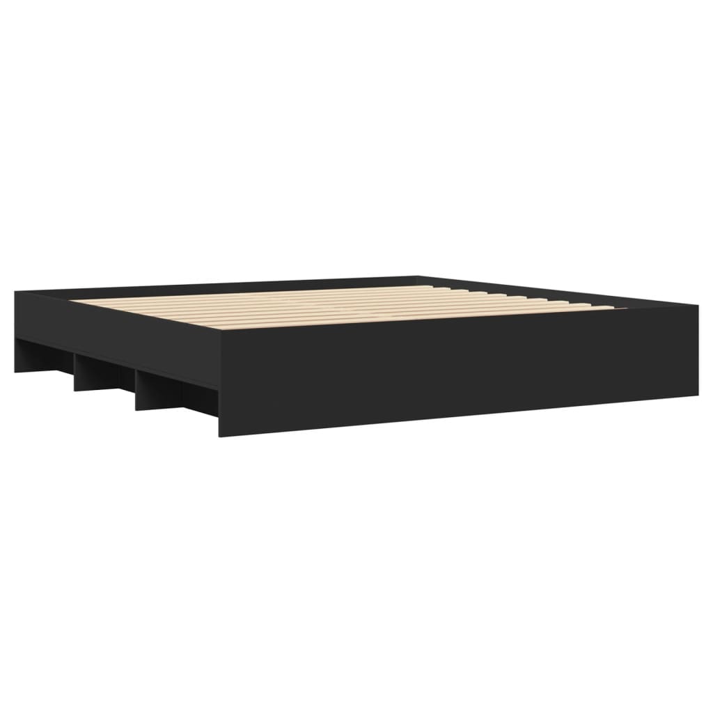 Bed Frame | Black | Engineered wood | Double Bed | Bed Frame
