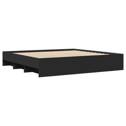 Bed Frame | Black | Engineered wood | Double Bed | Bed Frame