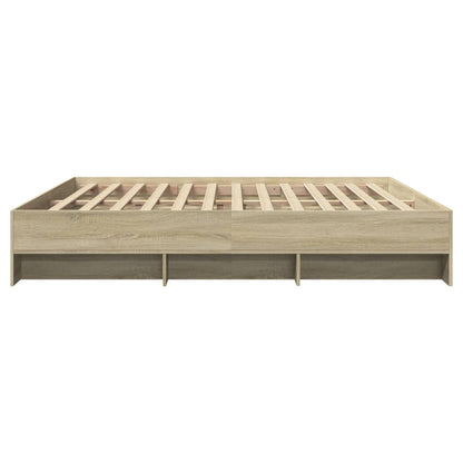 Bed Frame | Sonoma oak | Engineered wood | 200x200cm | Bed Frame