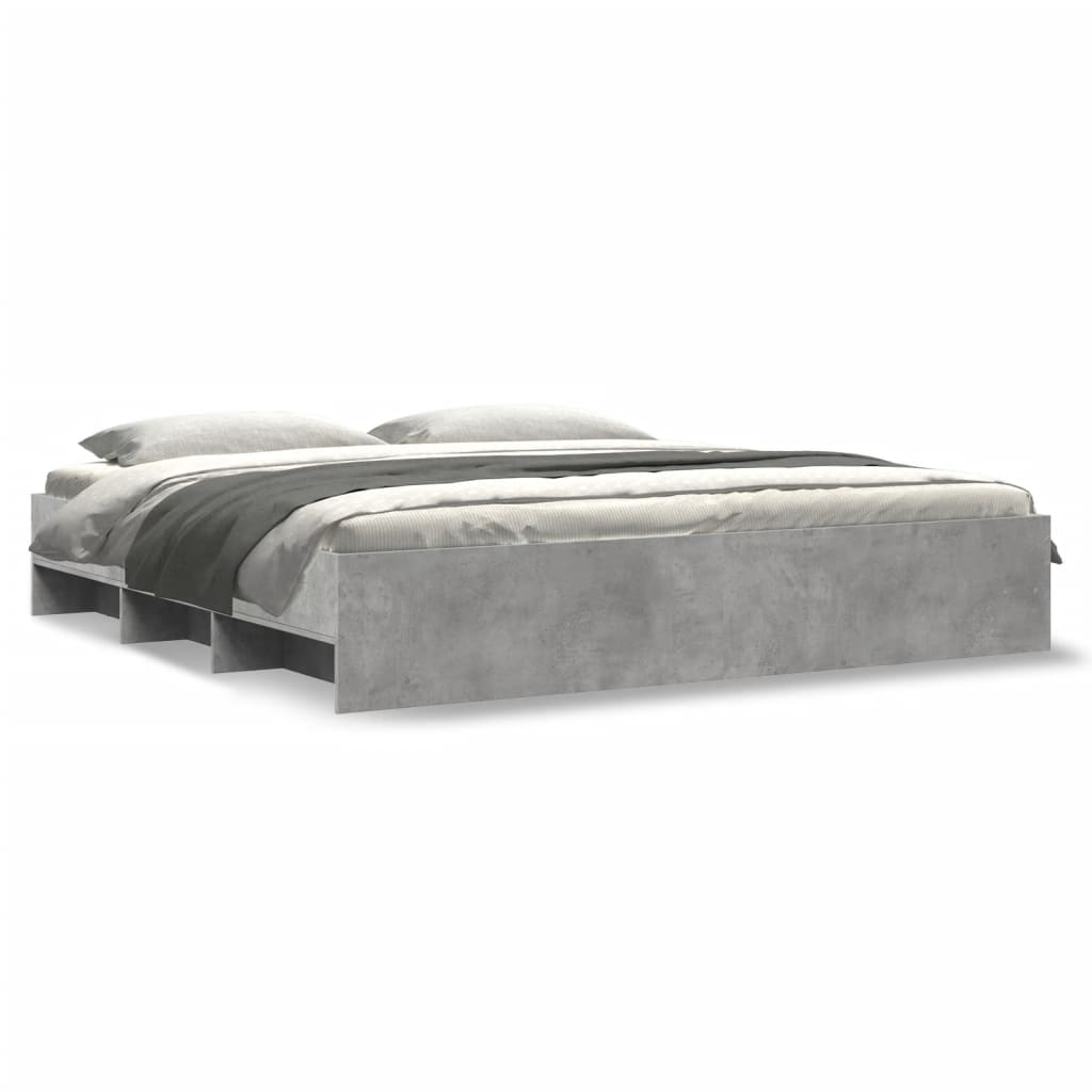 Bed Frame | Concrete Grey | Engineered Wood, Plywood | 200 x 200 cm