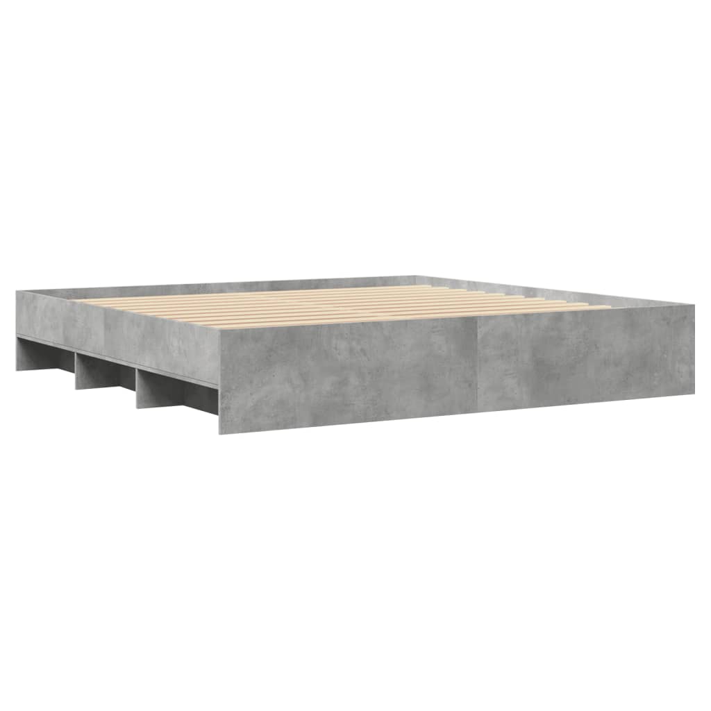 Bed Frame | Concrete Grey | Engineered Wood, Plywood | 200 x 200 cm