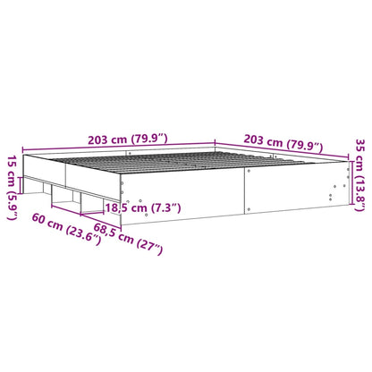 Bed Frame | Concrete Grey | Engineered Wood, Plywood | 200 x 200 cm