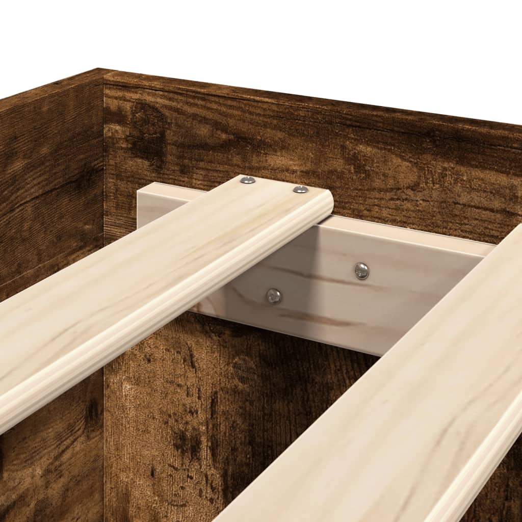 Bed Frame | Smoked Oak | Engineered wood | Double | Bed Frame