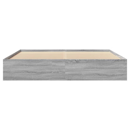 Bed Frame | Grey sonoma | Engineered wood, Plywood slats | Double