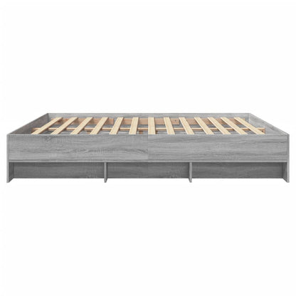 Bed Frame | Grey sonoma | Engineered wood, Plywood slats | Double