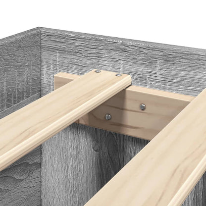 Bed Frame | Grey sonoma | Engineered wood, Plywood slats | Double