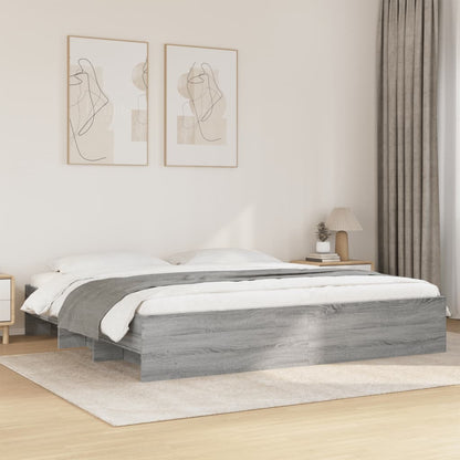 Bed Frame | Grey sonoma | Engineered wood, Plywood slats | Double