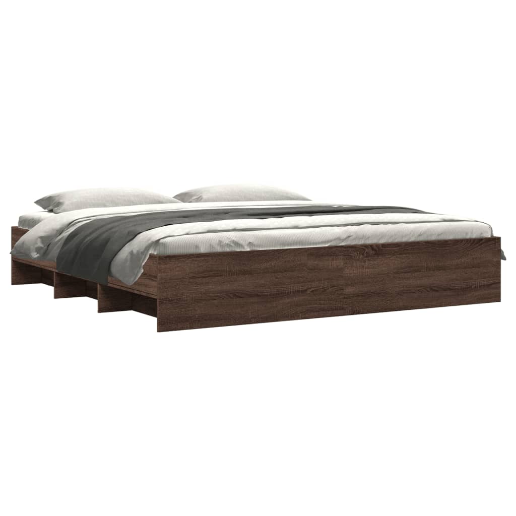 Bed Frame | Brown Oak | Engineered wood | Double | Bed Frame
