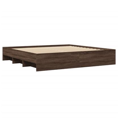 Bed Frame | Brown Oak | Engineered wood | Double | Bed Frame