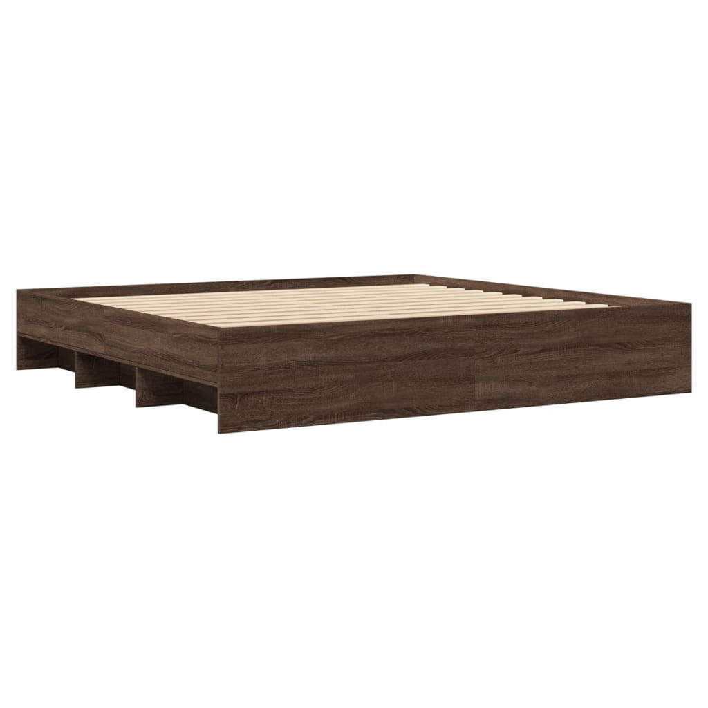 Bed Frame | Brown Oak | Engineered wood | Double | Bed Frame
