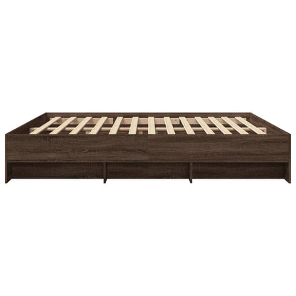 Bed Frame | Brown Oak | Engineered wood | Double | Bed Frame