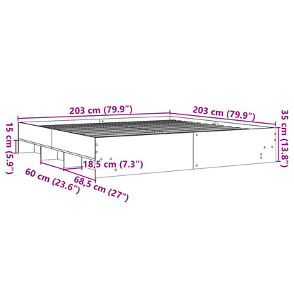 Bed Frame | Brown Oak | Engineered wood | Double | Bed Frame