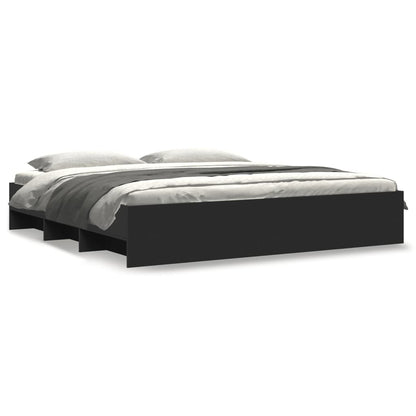 Bed Frame without Mattress Black 180x200 cm Super King Engineered Wood